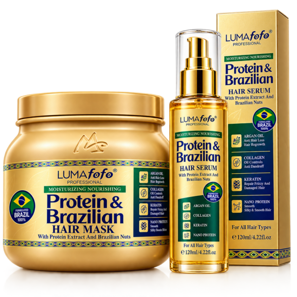 ChatGPT Image Aug 17, 2026, 08_38_46 PM LUMAfofo Protein & Brazilian – Kit Soin Capillaire 4 Pièces