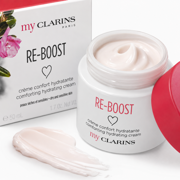 ChatGPT Image Aug 18, 2026, 01_18_15 AM My Clarins RE-BOOST Crème Confort Hydratante – 50 ml