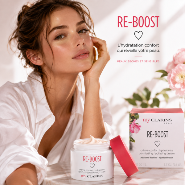 ChatGPT Image Aug 18, 2026, 01_19_13 AM My Clarins RE-BOOST Crème Confort Hydratante – 50 ml